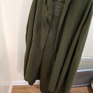 Olive Green Hooded Coat